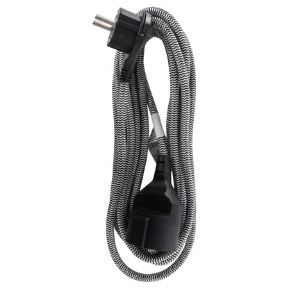 Q-Link verlengsnoer plat 3x1,5mm randaarde zwart 5m