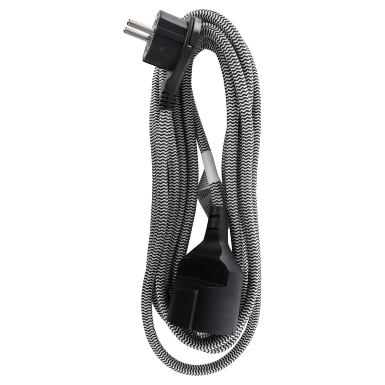 Q-Link verlengsnoer plat 3x1,5mm randaarde zwart 5m