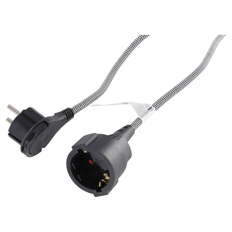 Q-Link verlengsnoer plat 3x1,5mm randaarde zwart 5m