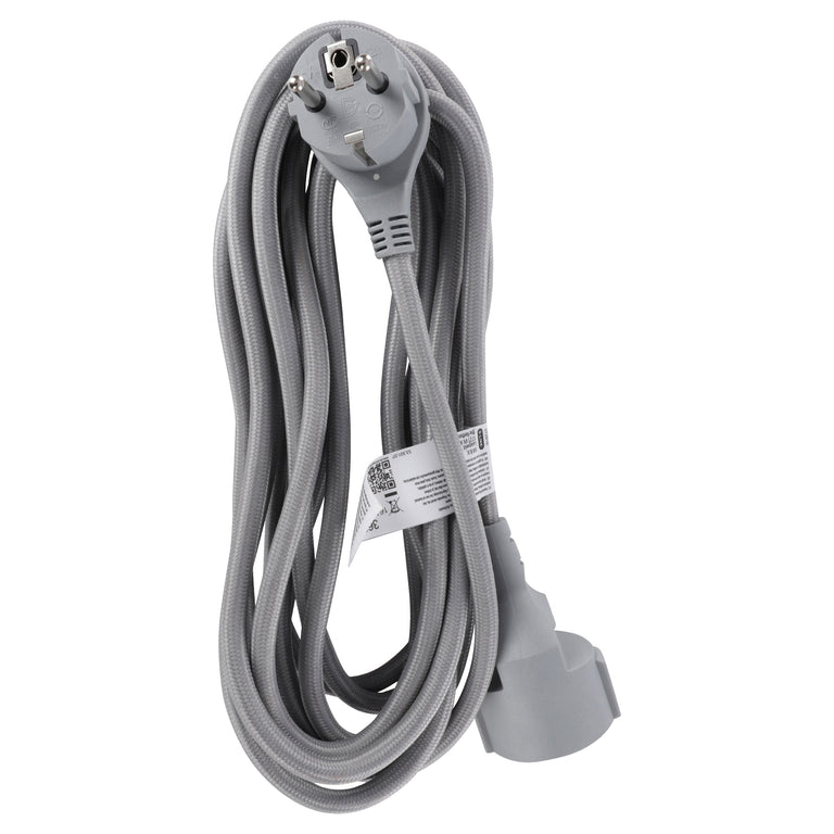 Q-Link verlengsnoer 3x1,5mm randaarde zilver 5m