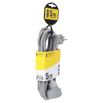 Q-Link verlengsnoer 3x1,5mm randaarde zilver 5m
