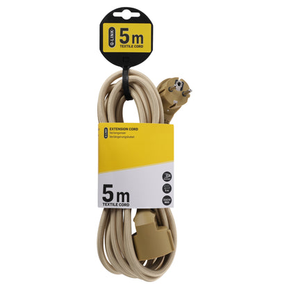Q-Link verlengsnoer 3x1,5mm randaarde goud 5m