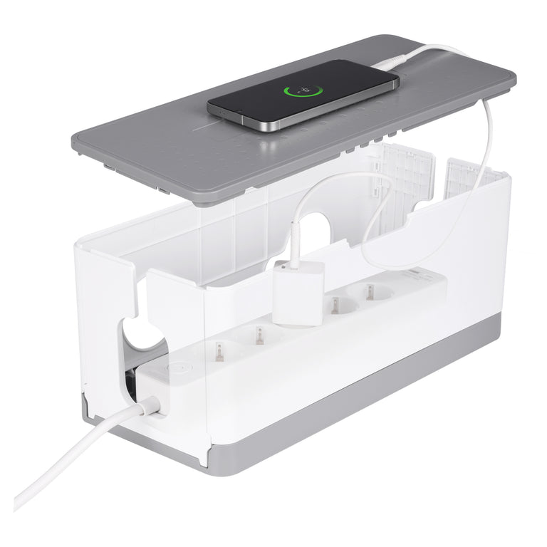 Q-Link kabel management box wit, grijs