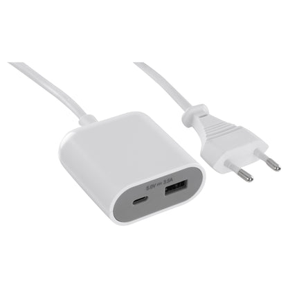 Q-Link verlengsnoer Euro USB A/C wit 1.5m