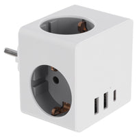 Q-Link verloopstekker 3-voudig 2xA/1xC wit