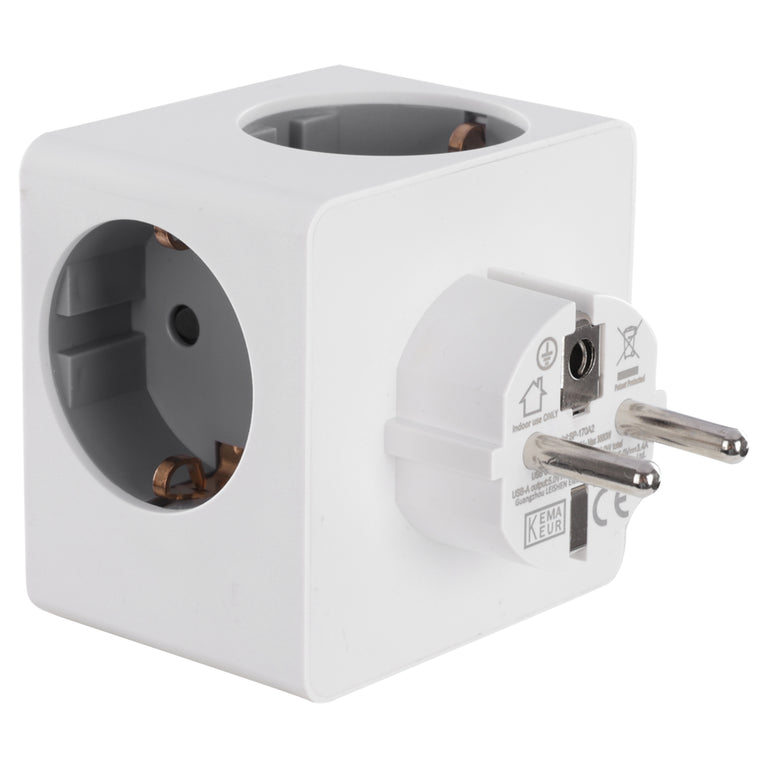 Q-Link verloopstekker 3-voudig 2xA/1xC wit