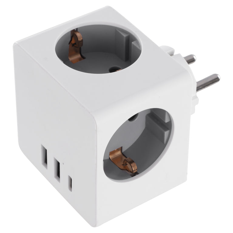 Q-Link verloopstekker 3-voudig 2xA/1xC wit