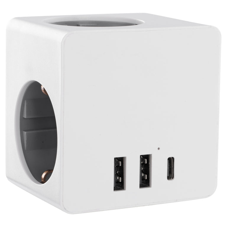 Q-Link verloopstekker 3-voudig 2xA/1xC wit
