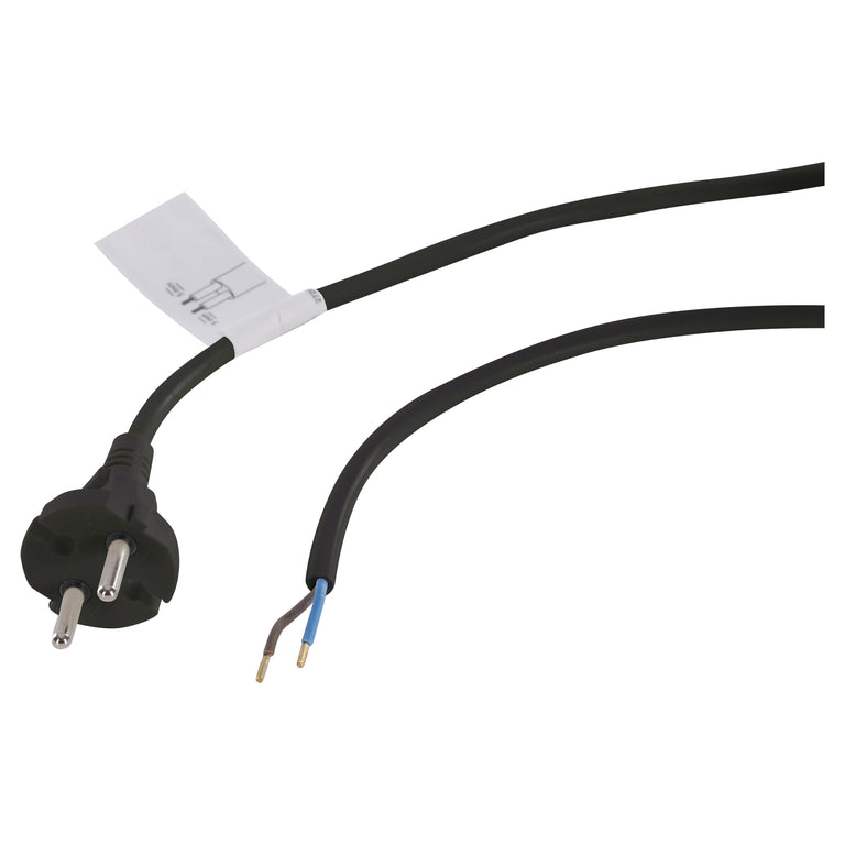 Q-Link aansluitsnoer 2x1mm randaarde zwart 7,5m