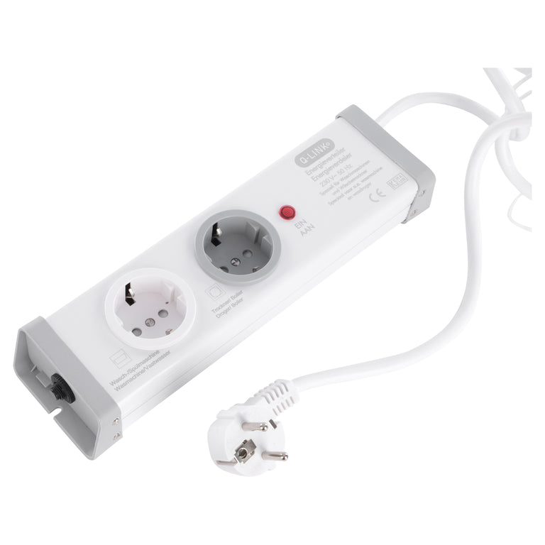 Q-Link stekkerdoos 2-voudig was/-droogautomaat wit 1,5m