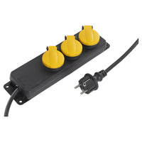 Q-Link stekkerdoos 3-voudig 3x geaard zwart 3m