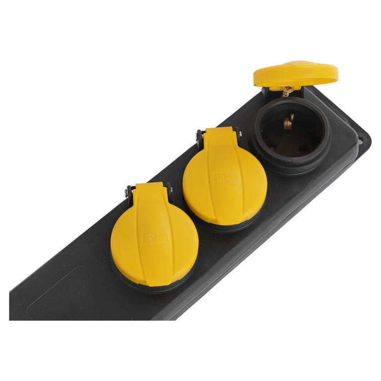 Q-Link stekkerdoos 3-voudig 3x geaard zwart 3m