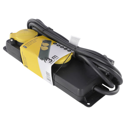 Q-Link stekkerdoos 3-voudig 3x geaard zwart 3m