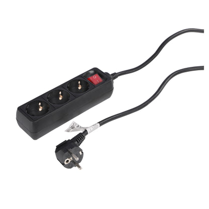 Q-Link stekkerdoos 3-voudig 3x geaard zwart 1,5m