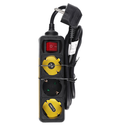 Q-Link stekkerdoos 3-voudig 3x geaard zwart 1,5m