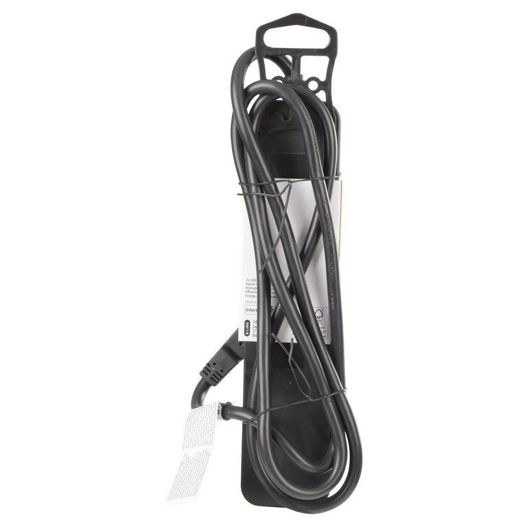 Q-Link stekkerdoos 3-voudig 3x geaard, 1x USB A, 1x USB C zwart 1,5m