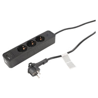 Q-Link stekkerdoos 3-voudig 3x geaard, 1x USB A, 1x USB C zwart 1,5m