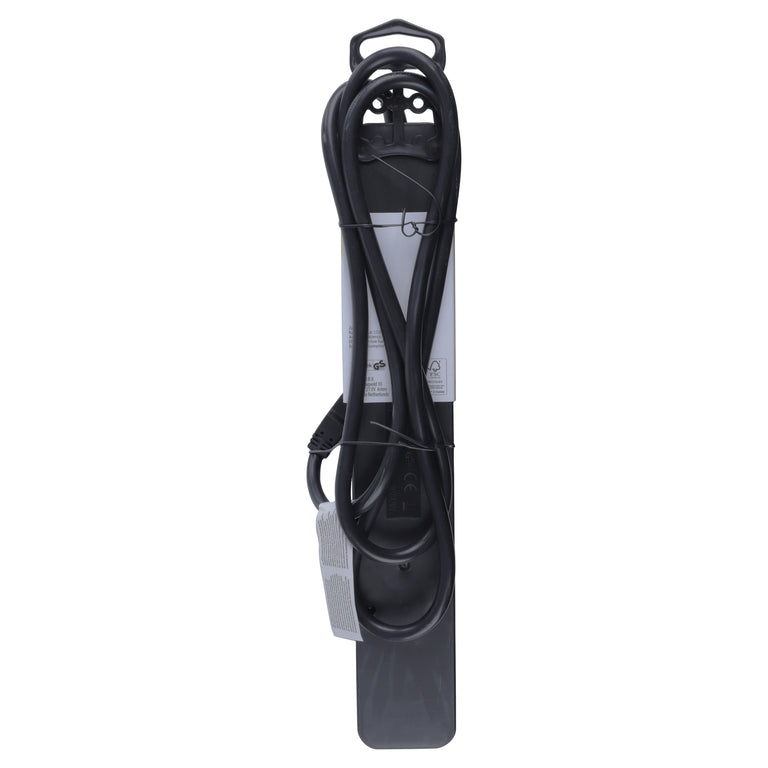 Q-Link stekkerdoos 5-voudig 5x geaard, 1x USB A, 1x USB C zwart 1,5m