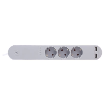 Q-Link stekkerdoos 3-voudig 3x geaard, 2x USB A wit 1,5m