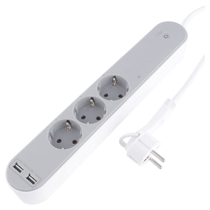 Q-Link stekkerdoos 3-voudig 3x geaard, 2x USB A wit 1,5m