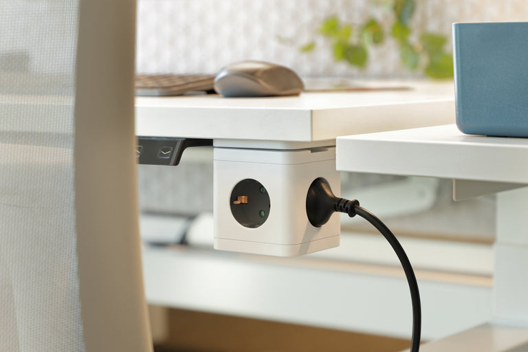 Q-Link Cube stekkerdoos 5-voudig 5x geaard wit, grijs 1,5m