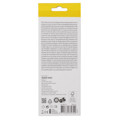 Q-Link Cube stekkerdoos 3-voudig 3x geaard, 2x USB A, 1x USB C wit 1,5m