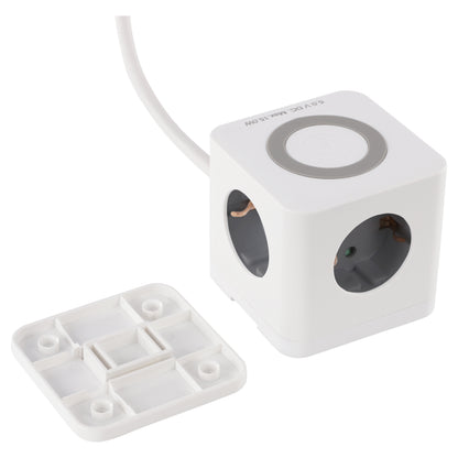 Q-Link Cube stekkerdoos 3-voudig 3x geaard, 2x USB A, 1x USB C wit 1,5m