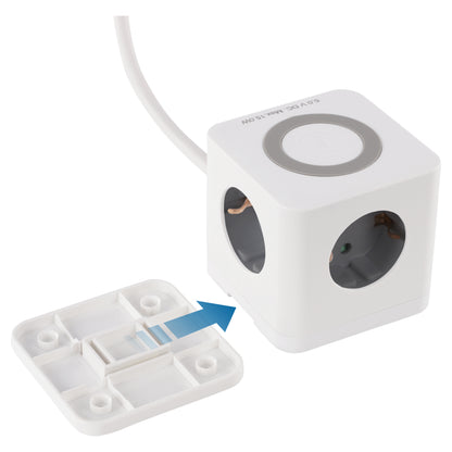 Q-Link Cube stekkerdoos 3-voudig 3x geaard, 2x USB A, 1x USB C wit 1,5m