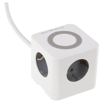 Q-Link Cube stekkerdoos 3-voudig 3x geaard, 2x USB A, 1x USB C wit 1,5m