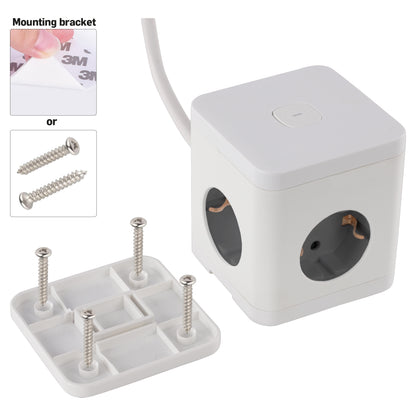 Q-Link Cube stekkerdoos 4-voudig 4x geaard, 2x USB A, 1x USB C wit 1,5m