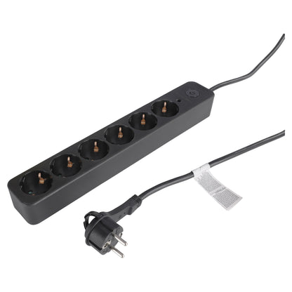 Q-Link stekkerdoos 6-voudig 6x geaard zwart 1,5m