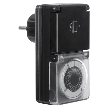 Q-Link analoge tijdschakelaar waterdicht zwart