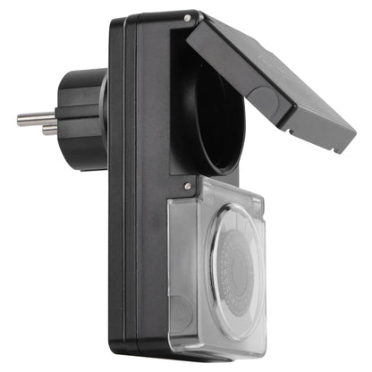 Q-Link analoge tijdschakelaar waterdicht zwart