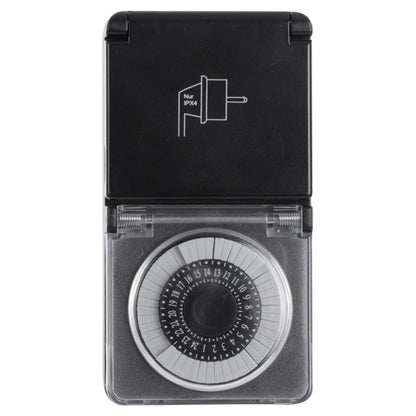 Q-Link analoge tijdschakelaar waterdicht zwart