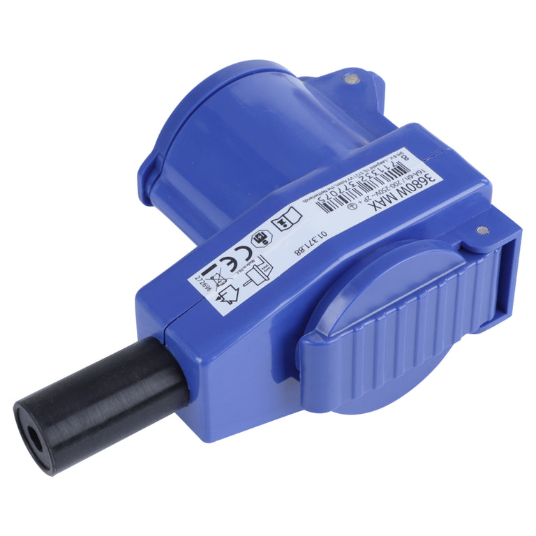 Q-Link verloopstekker 2-voudig haaks blauw, grijs