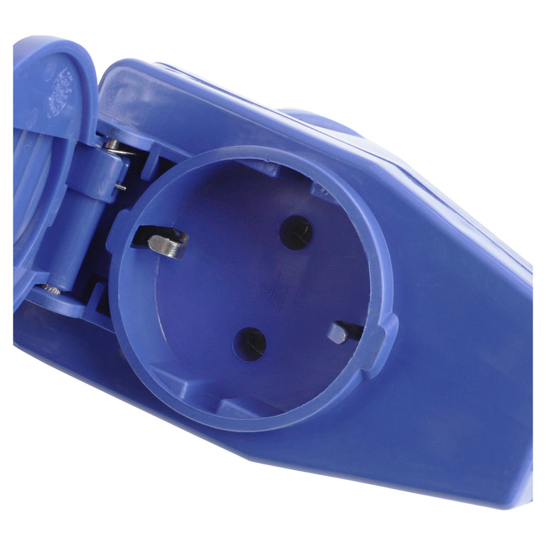 Q-Link verloopstekker 2-voudig haaks blauw, grijs