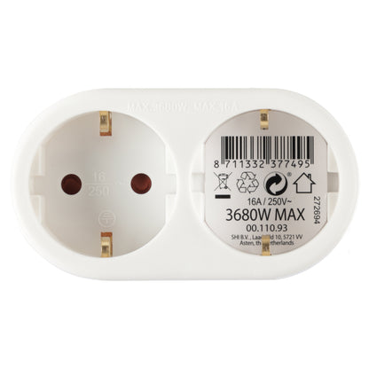 Q-Link verloopstekker 2-voudig horizontaal wit