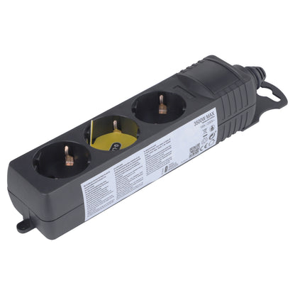 Q-Link stekkerdoos 3-voudig 3x geaard zwart