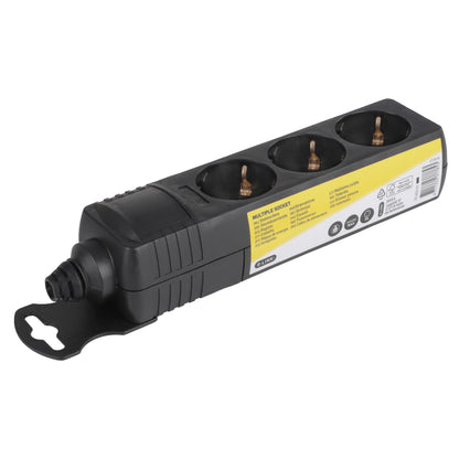 Q-Link stekkerdoos 3-voudig 3x geaard zwart