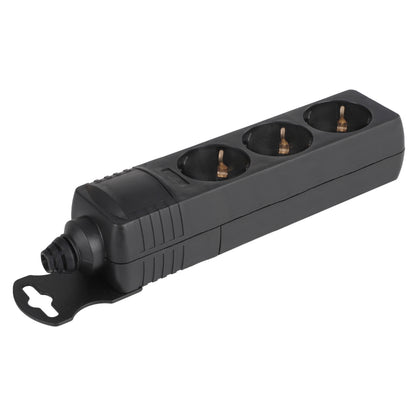 Q-Link stekkerdoos 3-voudig 3x geaard zwart