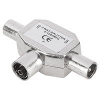 Q-Link coax splitter 2x male, 1x female zilver