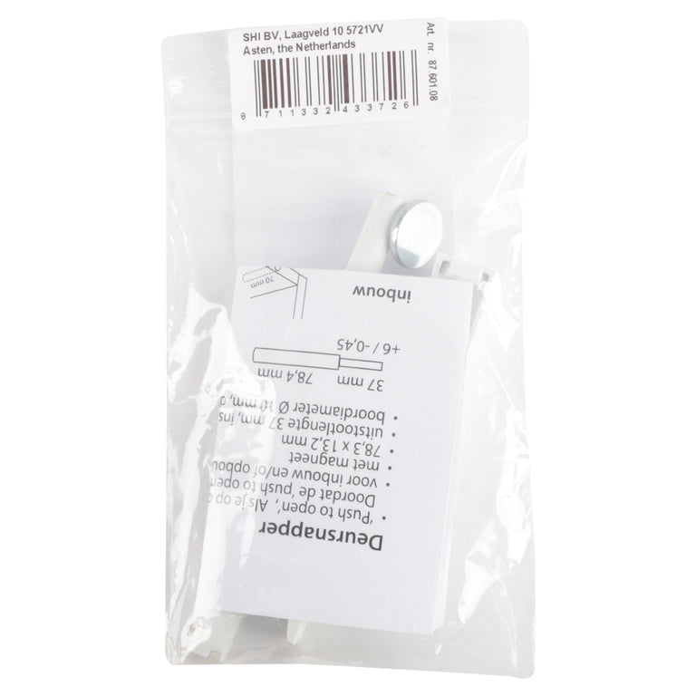 Starx opbouw druksnapper wit 13x8x1,5cm