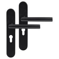 Differnz Amsterdam deurkruk schild met profielcilindergat zwart ovaal RVS