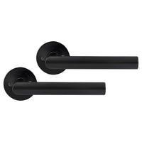 Differnz Amsterdam deurkruk slim op rozet zwart rond RVS