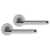 Differnz Den Haag deurkruk op rozet chroom rond RVS