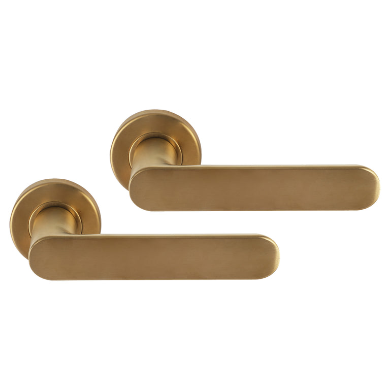 Differnz Eindhoven deurkruk op rozet goud rond RVS