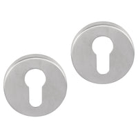 Differnz rozet met profielcilindergat mat chroom rond RVS 2st