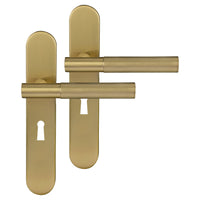 Differnz Utrecht deurkruk schild met sleutelgat goud ovaal RVS