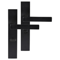 Differnz Tilburg deurkruk schild met sluiting zwart rechthoek RVS