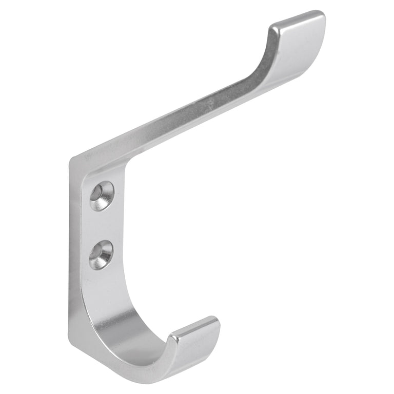 Differnz hoed/jashaak 2 haken enkel rond aluminium F1 zilver